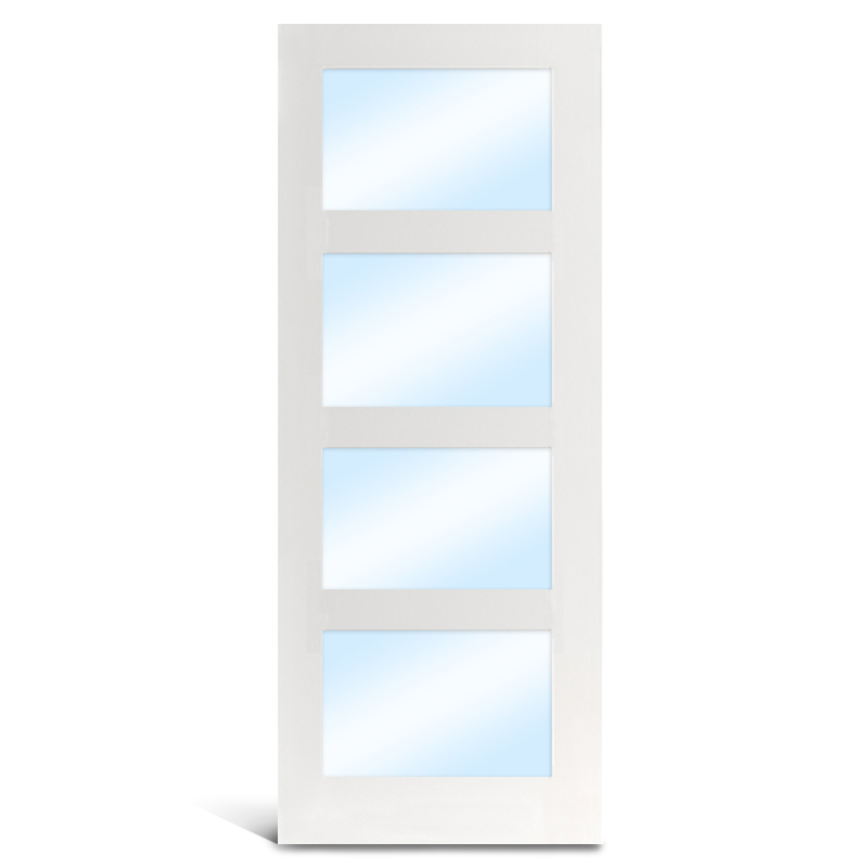 Французская дверь из грунтованного стекла 4 Lite из МДФ