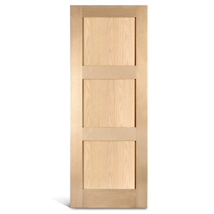 Дверь Shaker из дуба с 3 плоскими панелями