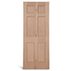 Двустворчатая двустворчатая дверь из дуба с квадратным верхом, 6 панелей