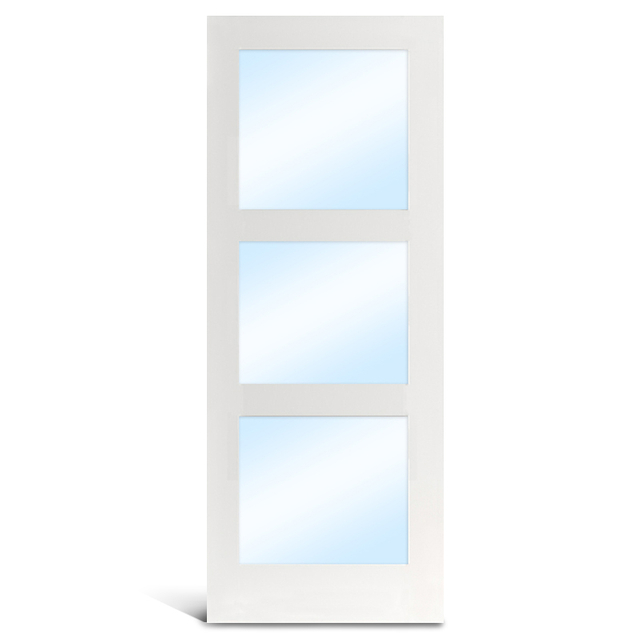 Французская дверь из грунтованного стекла 3 Lite из МДФ