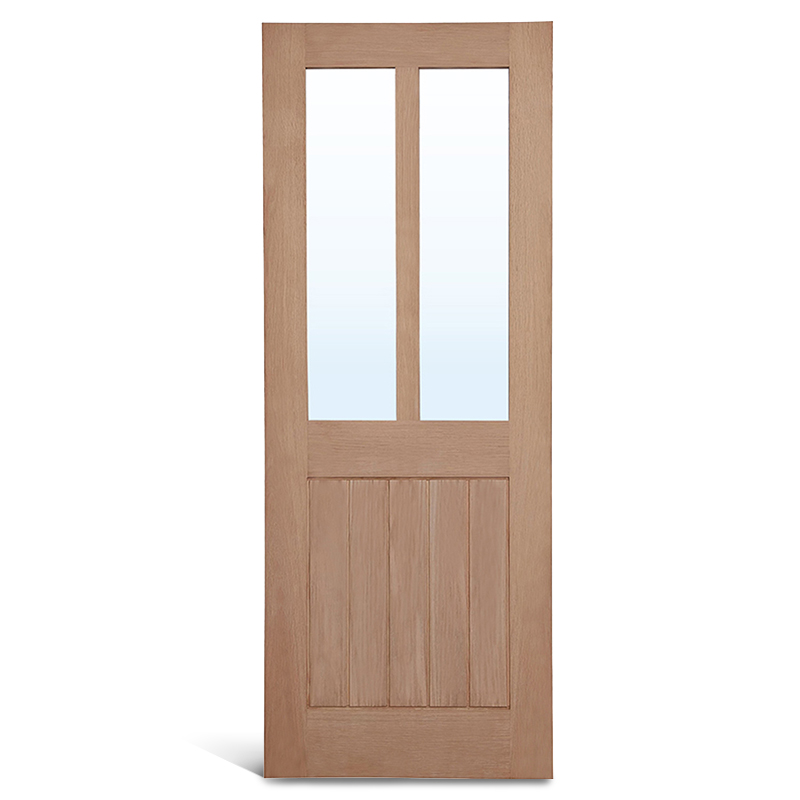 3 плоских квадрата с вертикальной стеклянной дубовой дверью Shaker