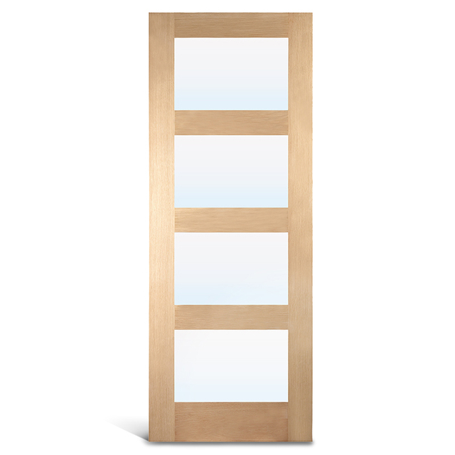 4 Облегченная дубовая стеклянная французская дверь