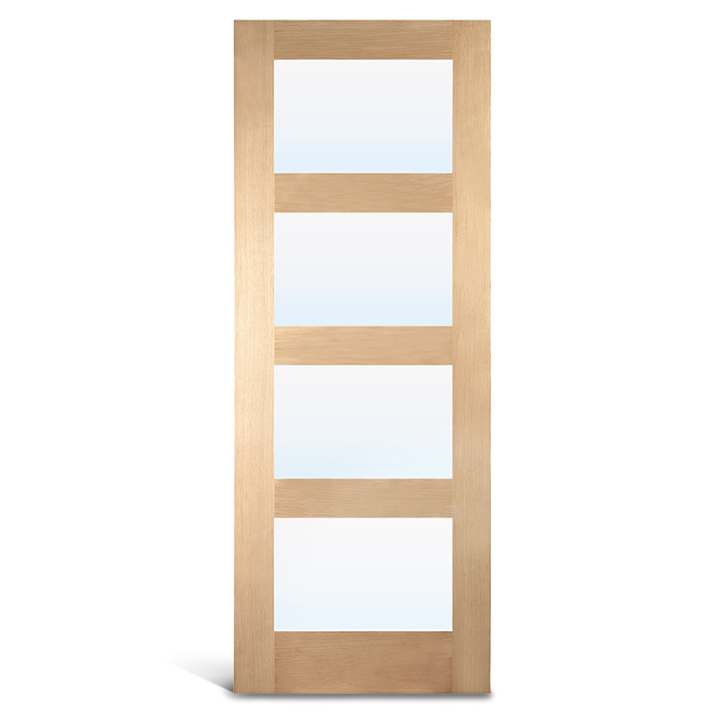 4 Облегченная дубовая стеклянная французская дверь