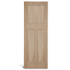 3 вертикальных плоских панели с квадратной дубовой дверью Shaker