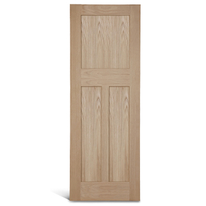3 вертикальных плоских панели с квадратной дубовой дверью Shaker