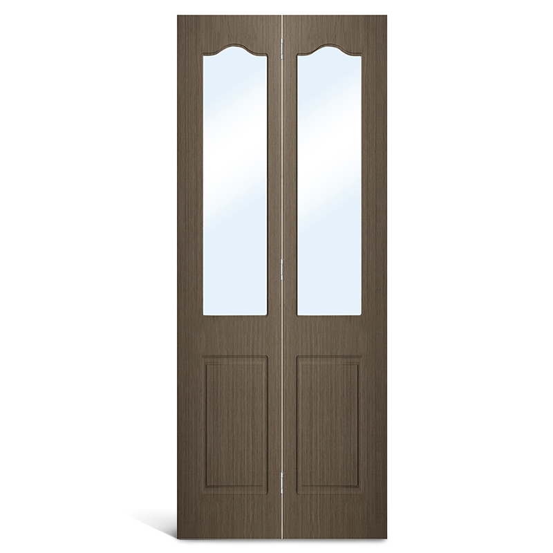 4-панельная арочная стеклянная двустворчатая дверь из ПВХ, внутренний шкаф