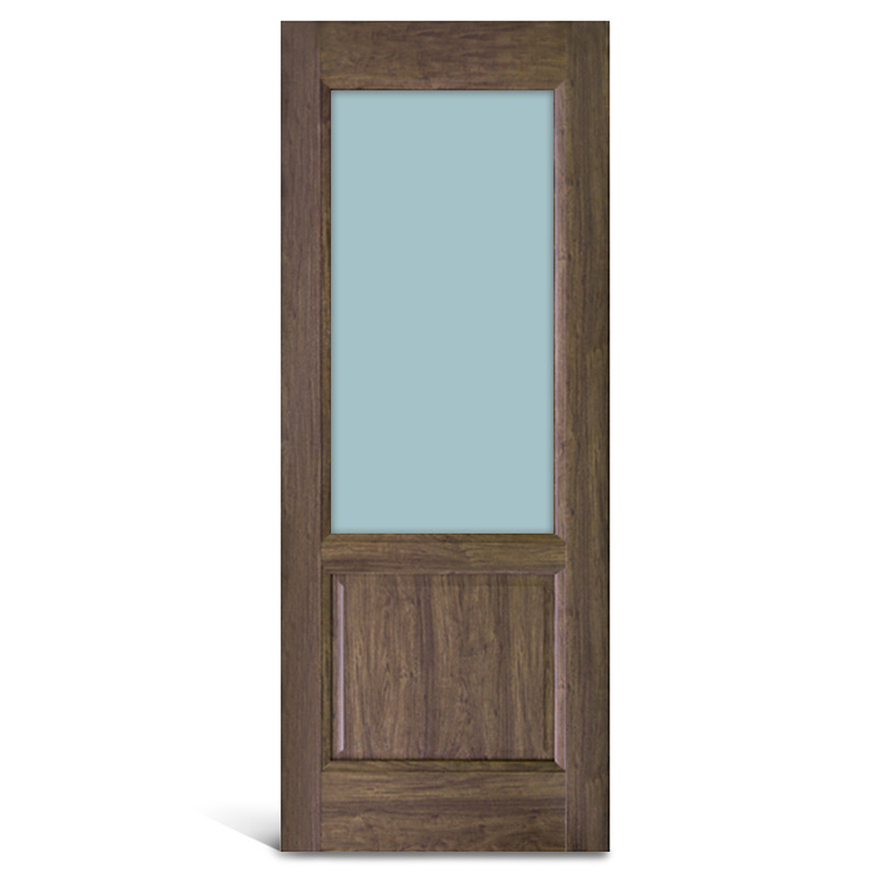 2-х панельная стеклянная дверь из ПВХ-панели