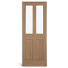 4-панельная стеклянная дубовая панельная дверь
